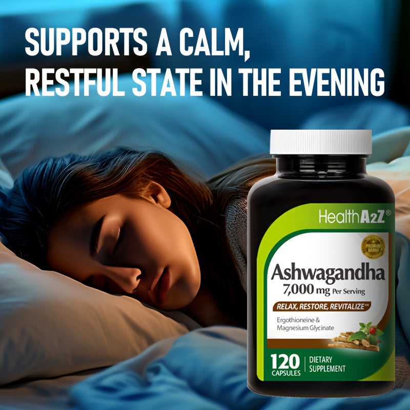 Ashwagandha Capsules for Anxiety & Sleep - Enhanced with GABA, L-Theanine, B Vitamins