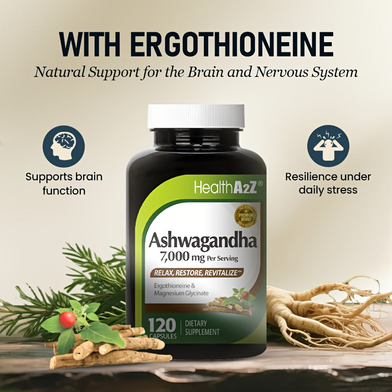 Ashwagandha Capsules for Anxiety & Sleep - Enhanced with GABA, L-Theanine, B Vitamins