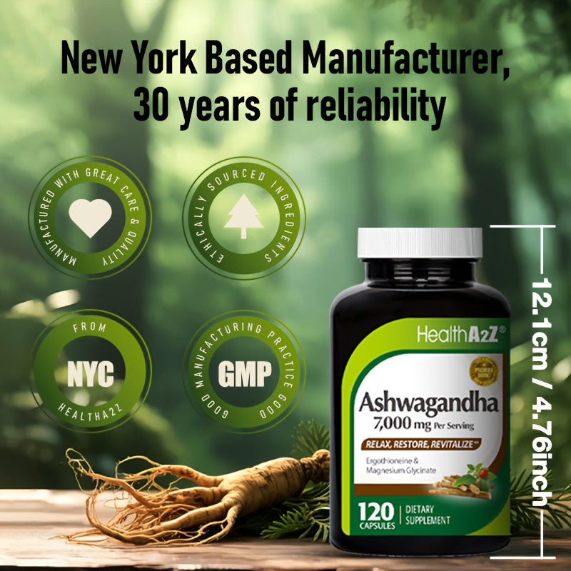 Ashwagandha Capsules for Anxiety & Sleep - Enhanced with GABA, L-Theanine, B Vitamins