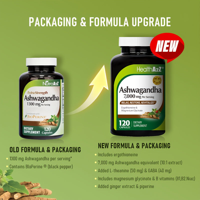 Ashwagandha Capsules for Anxiety & Sleep - Enhanced with GABA, L-Theanine, B Vitamins