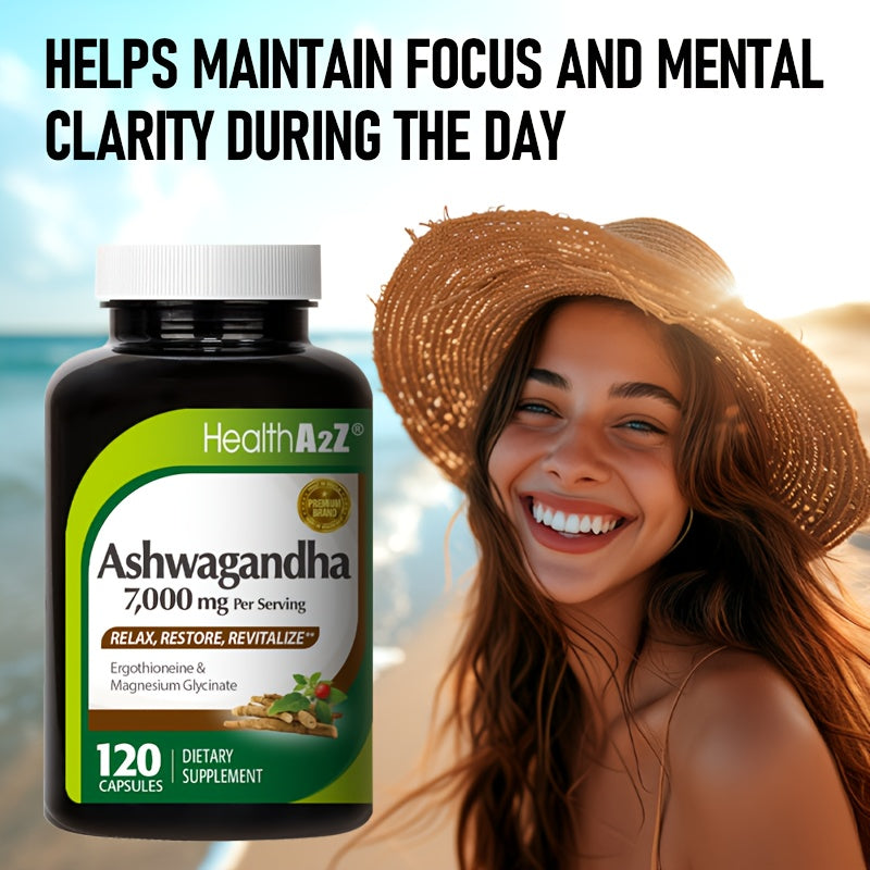 Ashwagandha Capsules for Anxiety & Sleep - Enhanced with GABA, L-Theanine, B Vitamins